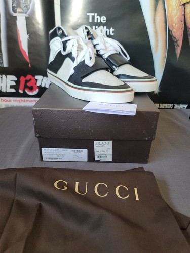 Gucci Hi-Top Lace-Up Sneaker with Embossed G Script 245310 Gucci Hi-Top Lace-Up Sneaker with Embossed G Script 245310