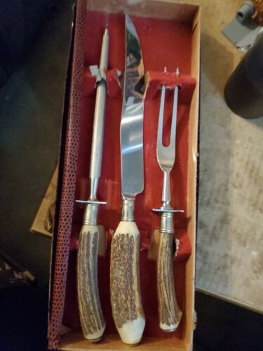 ~ Englishtown Faux Antler Handle Stainless, Box Damage