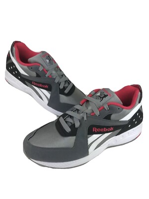 REEBOK Mens Pyro Running Shoes Sz 12 Gray Grey White Black Pink DV7295 Hexalite