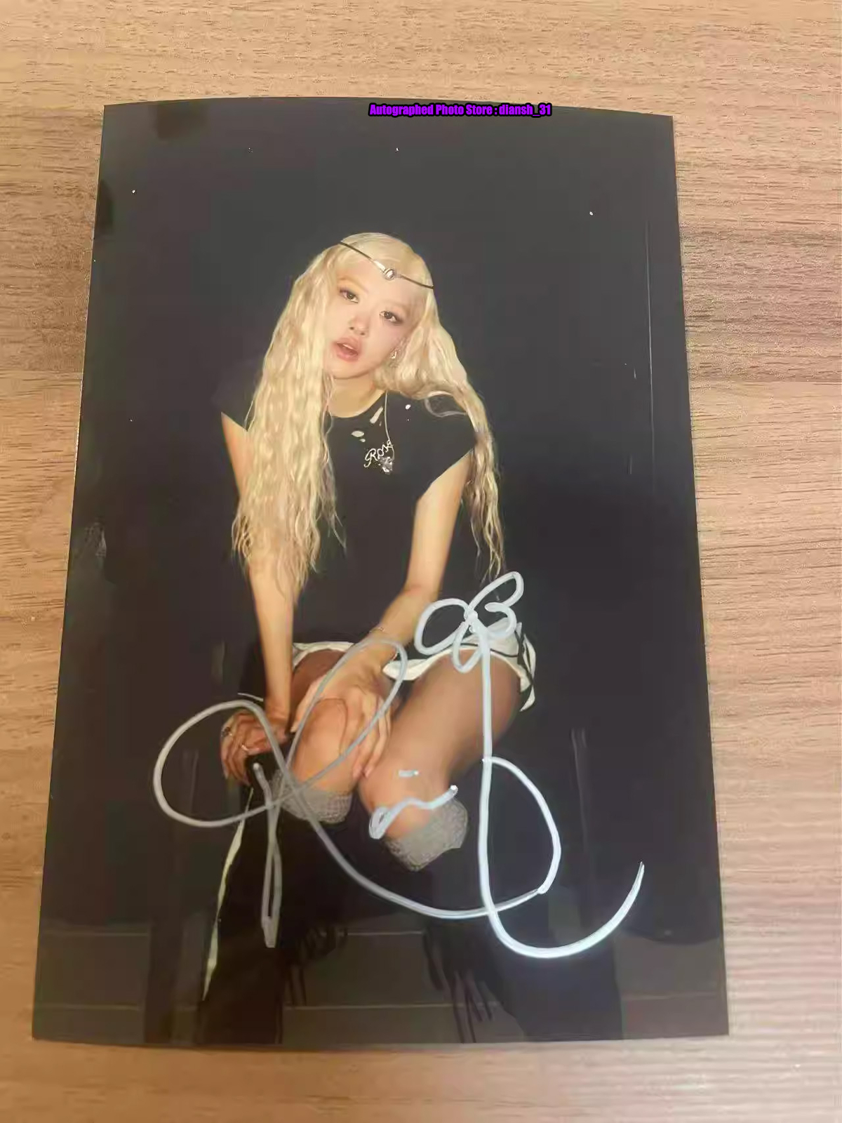 SIGNED - Rosé Rosie Rose Autographed Photo KPOP BLACKPINK