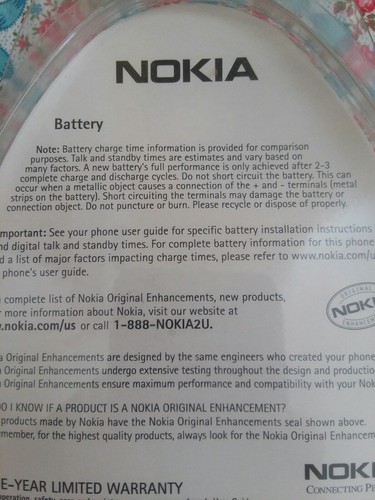 Vintage Nokia Cell Phone Battery BL- 6C Not Tested NIP