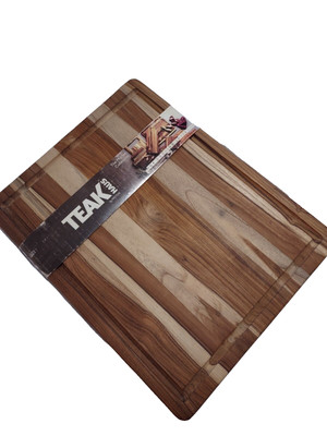 Cutting Board Rectangle With Juice Canal  Teakwood Carving Large Reversible Thin
