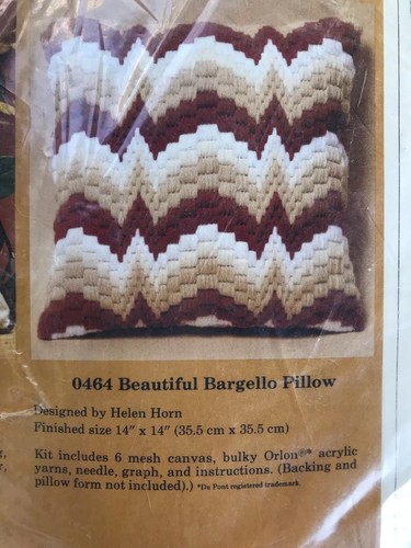 The Creative Circle Vintage Beautiful Bargello Pillow 0464  Browns 1983 USA