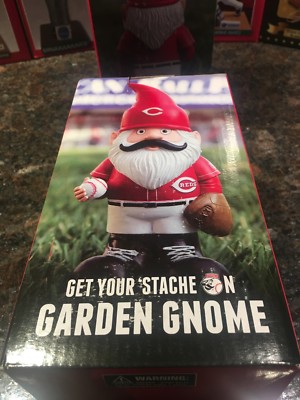 Garden Gnome Statue SGA Cincinnati REDS 6/11/16 (Get Your 'Stache On) + Ticket