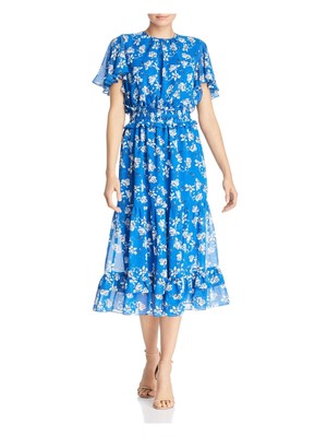 

SHOSHANNA Женское синее платье с короткими рукавами ниже колена + расклешенное платье, Синий