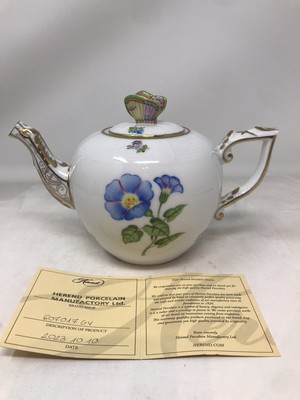 Herend Gustav Butterlfy Knob Teapot GV-6 607-0-17 Shape COA