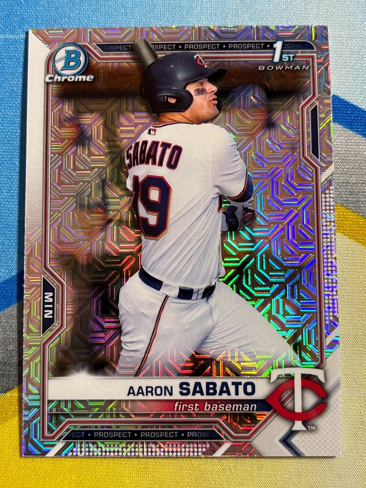 2021 Bowman AARON SABATO Minnesota Twins Mojo Chrome Refractor BCP