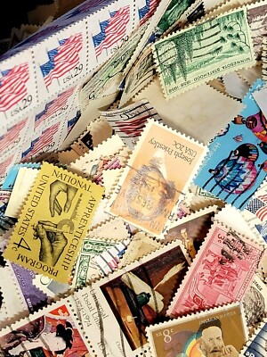 USED lot of over 1000+ mixed US stamps off paper - GREAT value!
