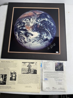 Gene Cernan Signed JSA COA Photo 20x20 Astronaut Autograph Apollo 17 NASA Read!!
