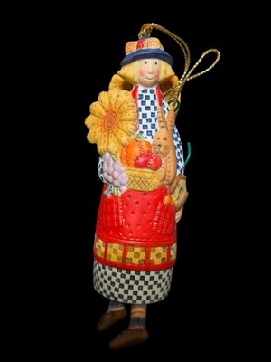 MAISON LAGU TM Lang & Wise Angels Basket Ornament Ellen Stouffer 1998 Art