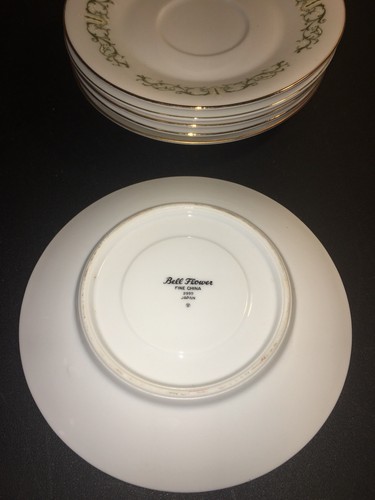 6 Bell Flower Fine China Japan Saucers
