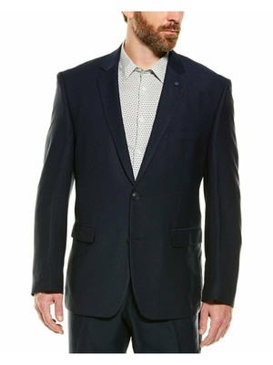 

PERRY ELLIS PORTFOLIO Мужской темно-синий однобортный пиджак стрейч 34 л, Navy, ES001SR0032