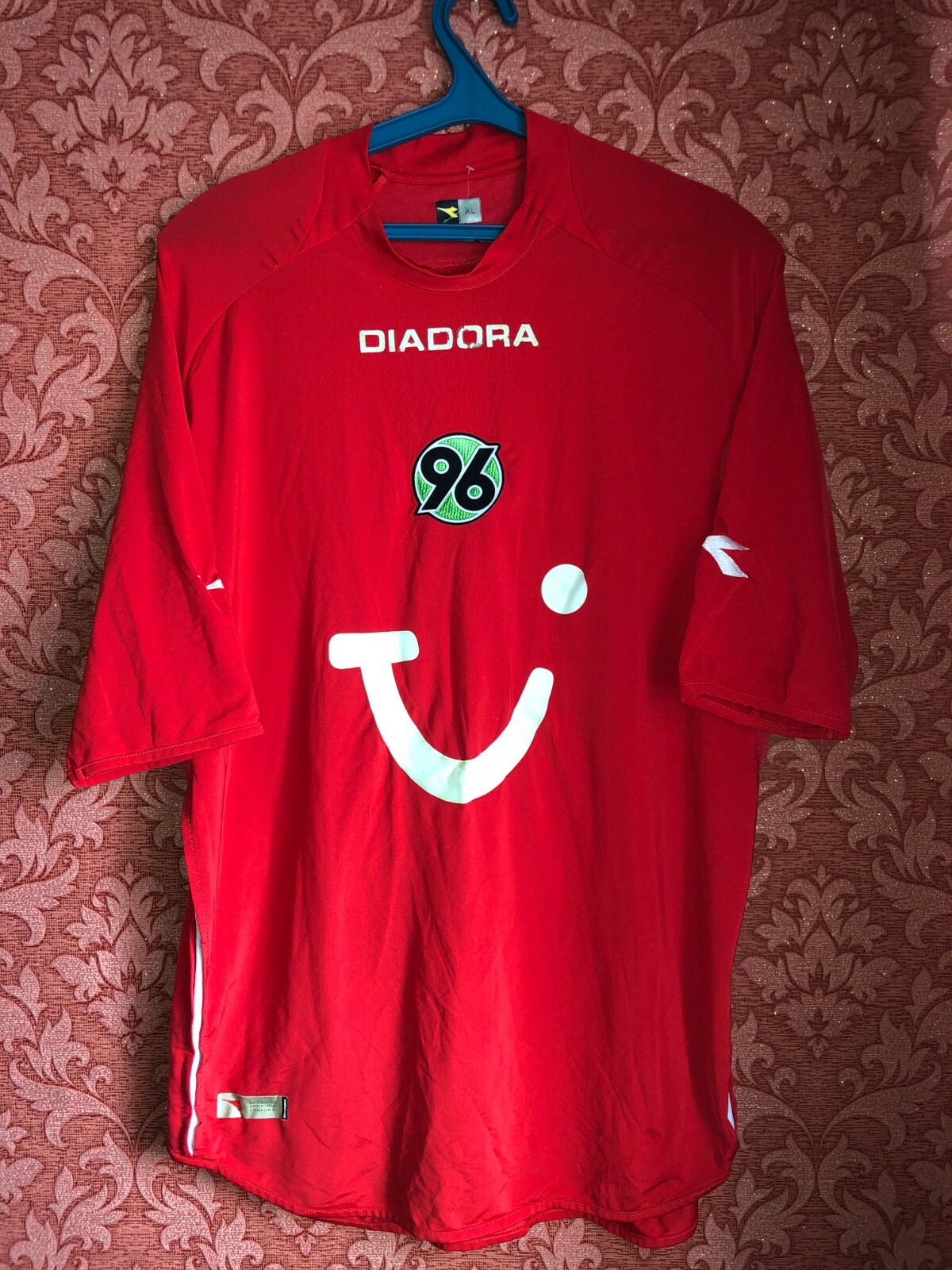 DIADORA - DIADORA ディアドラ HANNOVER ハノーファー 96 ユニフォーム サッカーウェア サイズM レッド HANNOVER 96 GERMANY 2005/2006 HOME FOOTBALL SHIRT DIADORA M