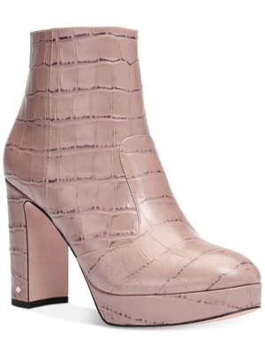 

Женские бежевые кожаные ботильоны KATE SPADE со змеиным принтом Barrett и круглым носком  B, Бежевый, K2624