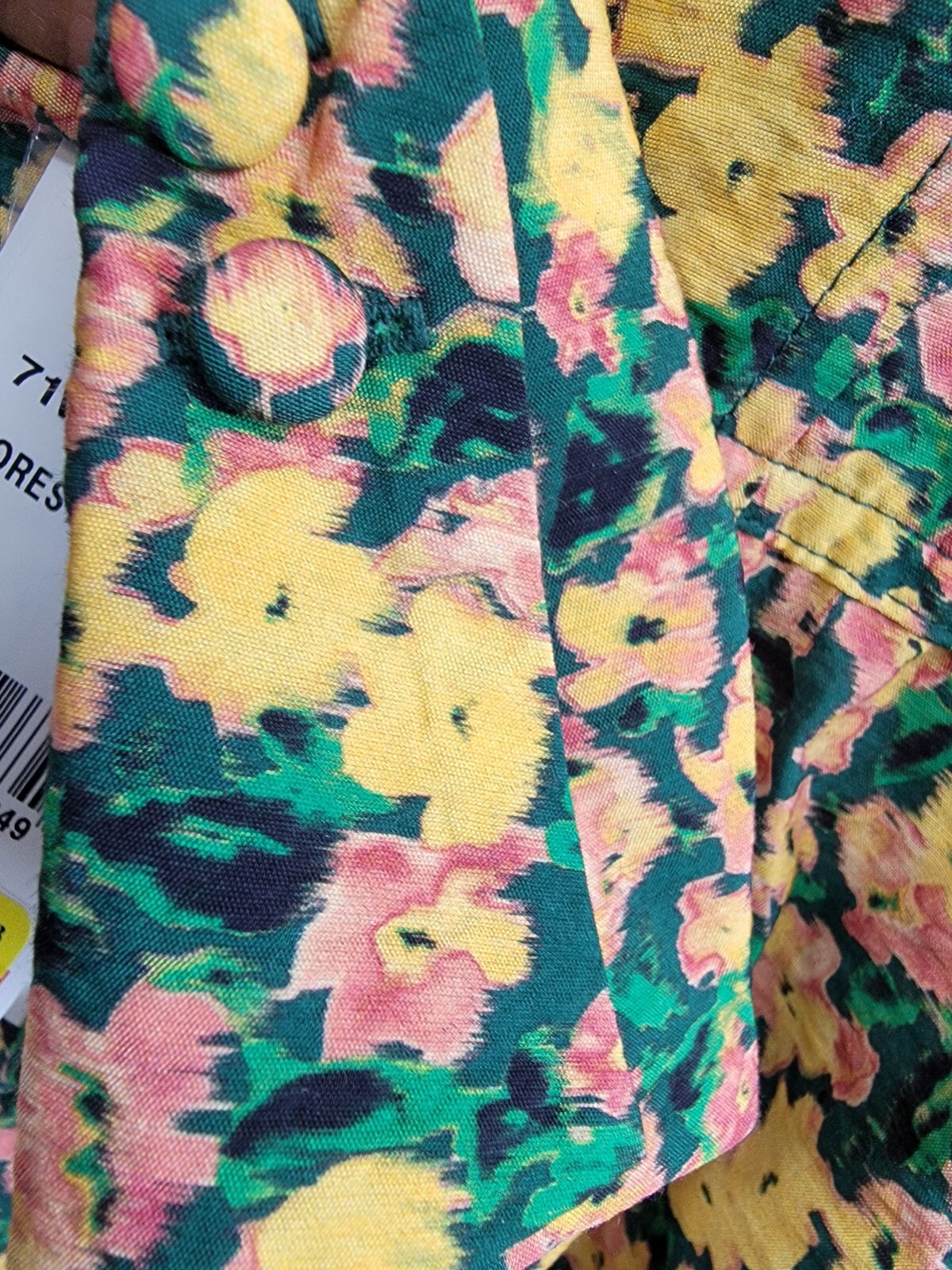 French Connection Aleezia Flavia Floral A-Line Dress Women's 4 Forest Green L/S - Picture 16 of 19