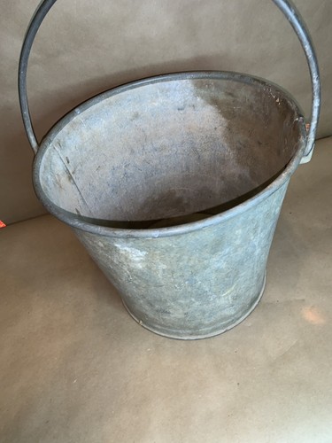 Antique Galvanized Steel Pail Heavy Duty Rustic chore Bucket Country/farm