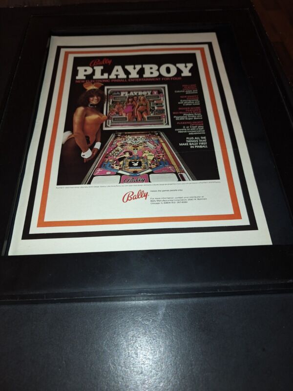 Playboy Bally Pinball Machine Rare Original Promo Poster Ad Framed!