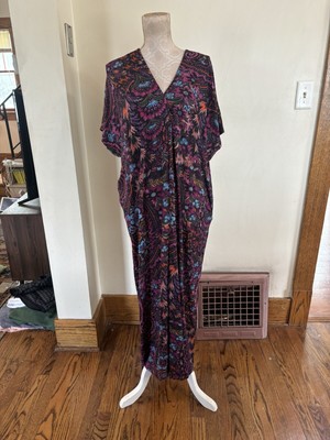 Peruvian Connection dress womens XS Small Printed thebes midi oversized boho