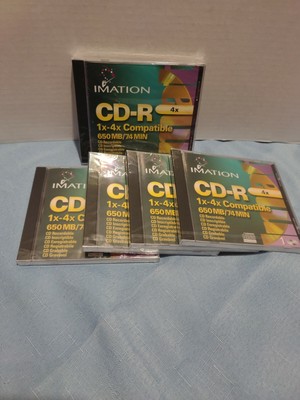 Lot Of 5 x New Sealed Imation CD-R 650MB 74 Min 4x Recordable Disc Ready To Use