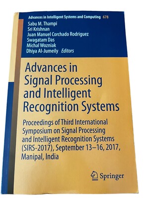 Advances in Signal Processing and Intelligent Recognition (2017)