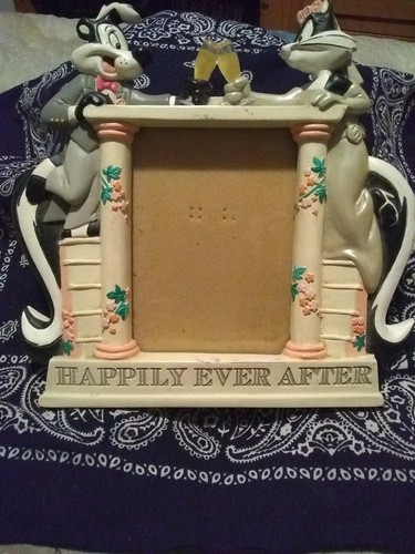 Pepe Le Pew and Penelope Photo Frame Vintage 1990s Wedding Toast