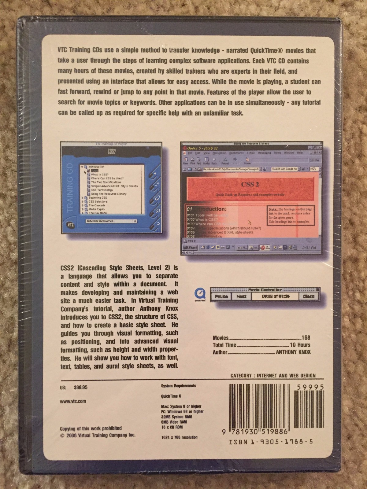 NEW Virtual Training Company VTC CSS2 Training CD OOP MSRP $99