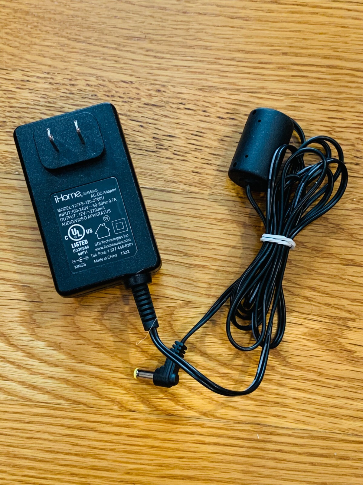 SLLEA AC/DC Adapter For IHome 9IH550cB - Replacement Power Supply Charger Cord (Model Y27FE-120-2700U/J)