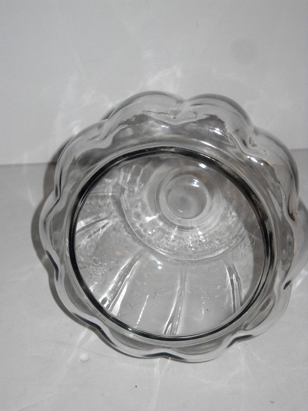 Vintage 7''' Clear 10 sided Glass Ceiling Light Lamp Shade PUMPKIN SHAPE