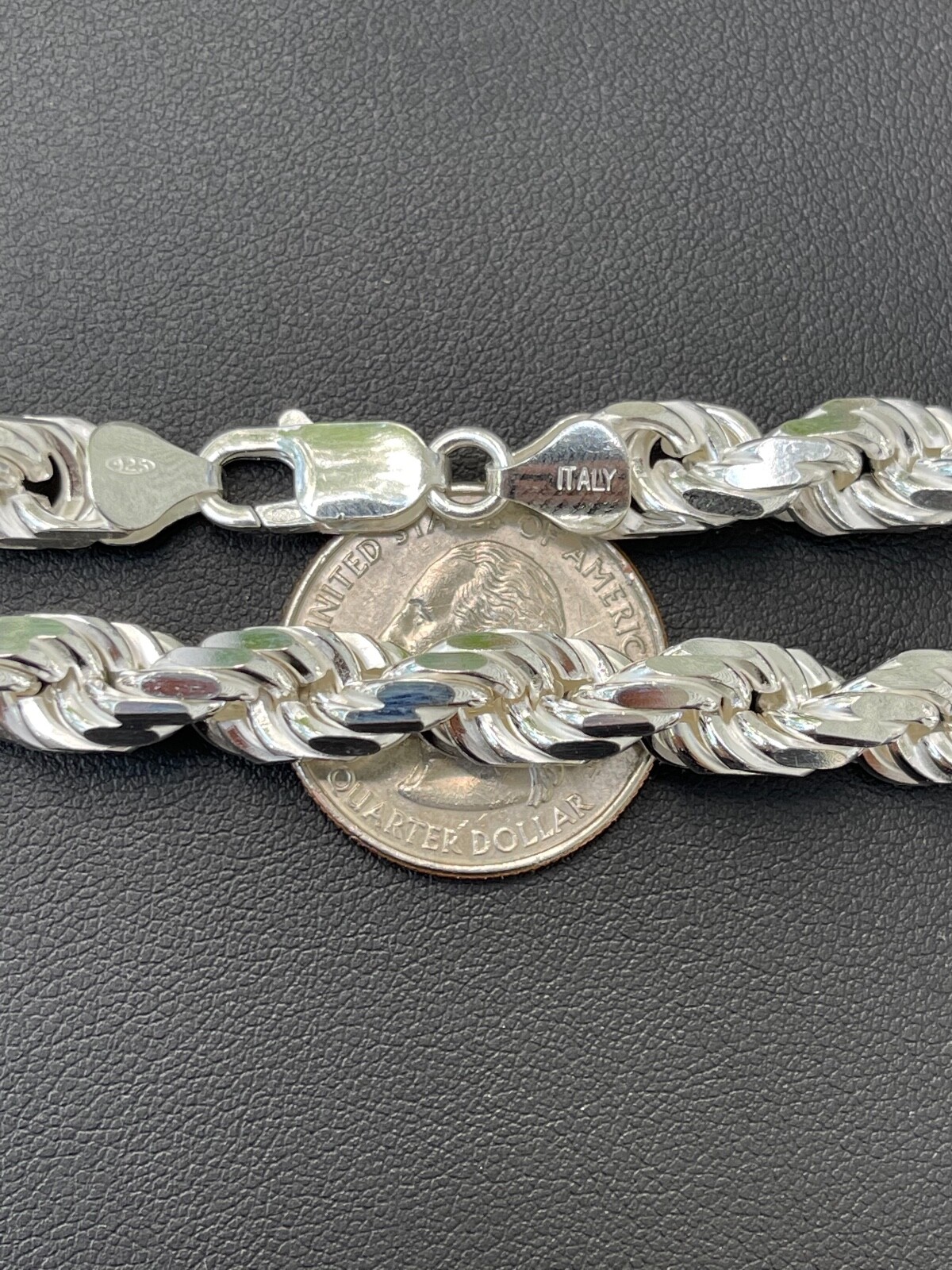 Pre-owned Silver Heavy 8mm Men's Rope Chain Real Solid 925 Sterling  Necklace 18"-30" Italy