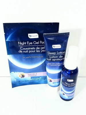 B-P Night Eye Gel Pads/Pillow Mist/Sleep Lotion Lavender & Chamomile Set Of 3