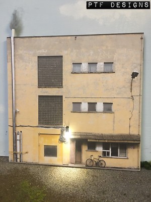 HO Scale Scratch Built Industrial #11 Store Building LED Front/Flat, Walthers