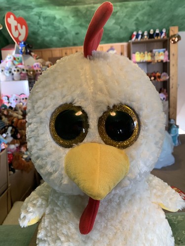 Ty HENNIE -White/Red/Yellow 18” Jumbo Beanie Boo Hen! *Exclusive* RARE & VHTF!!