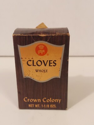 Crown Colony Brand Late 1970s Whole Cloves Spice Box