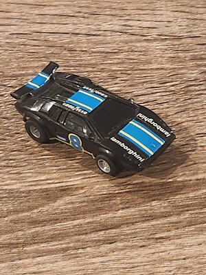 VINTAGE 1980 s TYCO BLACK #8 LAMBORGHINI Countach 440 HO SLOT CAR RUNS 