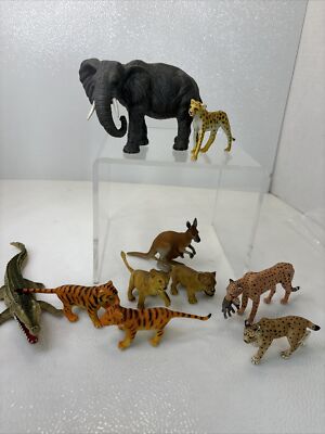 Lot 11 VTG Mix Jungle Triple A Schleich Papo Tiger Lion Gator Elephant Cheetah