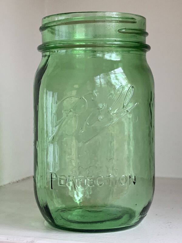Ball Mason Jar "IMPROVED" GREEN Pint 16oz " Collector