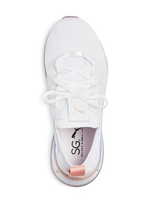 

Кроссовки PUMA Womens White Peach Pastel 1 Platform Ice x SG на танкетке, Белый, 19292001