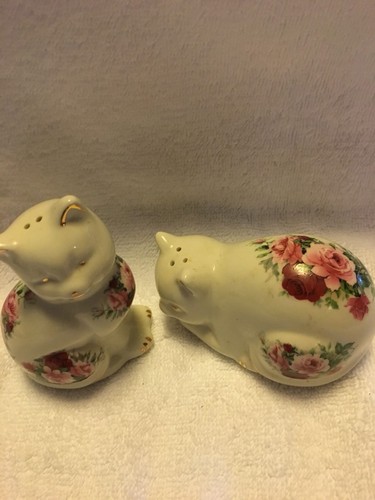 Nice Handpainted Cats Set Of Salt & Pepper Shakers..
