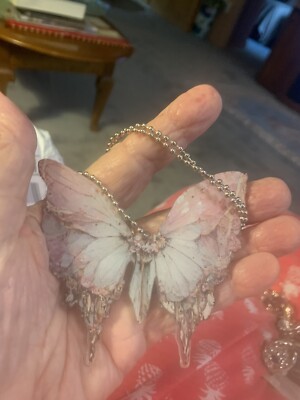 Laminated BIG Butterfly PENDANT. So Artisan Cute
