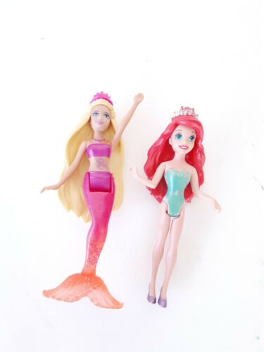 Lot of 2 Mermaid Dolls Little Mermaid Ariel Action Figure Mini...