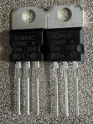 1coppia (1+1) BDW93C BDW94C TRANSISTOR PNP DARL 100V 12A 80W 1 per tipo comefoto