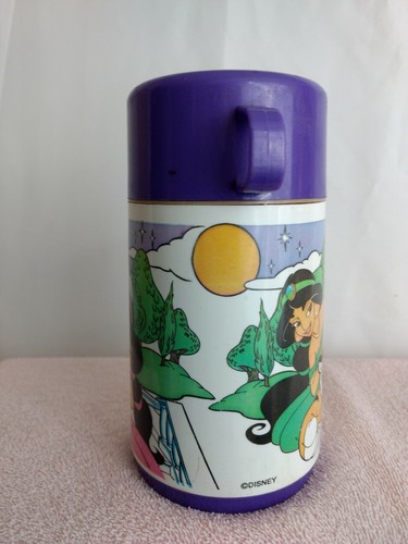 Disney ALaddin  8 oz Thermos Purple Lid Stopper# 371 Cup# 112