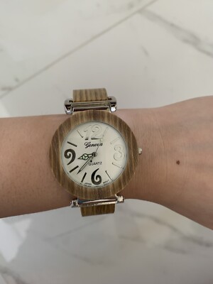 NEW Geneva Light Color Faux Wood Wrist Watch Hands Glow In Dark