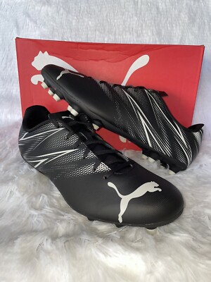 New PUMA Attacanto FG AG Soccer Shoes Cleats Mens Size 10 Black Silver Mist