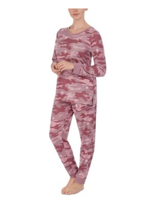 

CUDDL DUDS Intimates Розовые камуфляжные штаны для сна с манжетами, Розовый