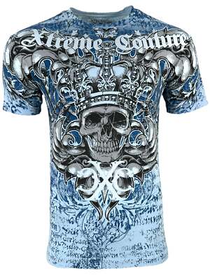 Xtreme Couture by Affliction Men's T-Shirt Crusaders Blue Biker S-2XL