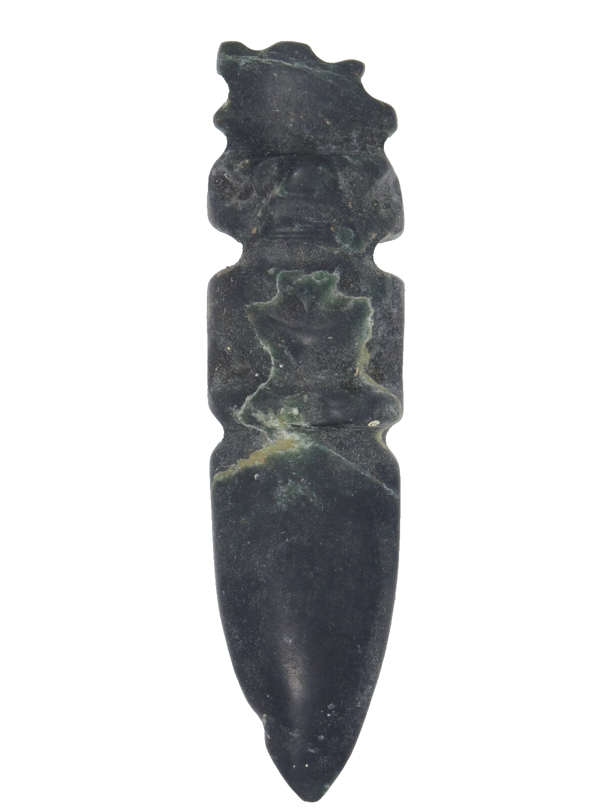 PRE-COLUMBIAN COSTA RICA JADE AVIAN  AXE GOD CELT PENDANT 500 AD-1500 AD ~ 3"