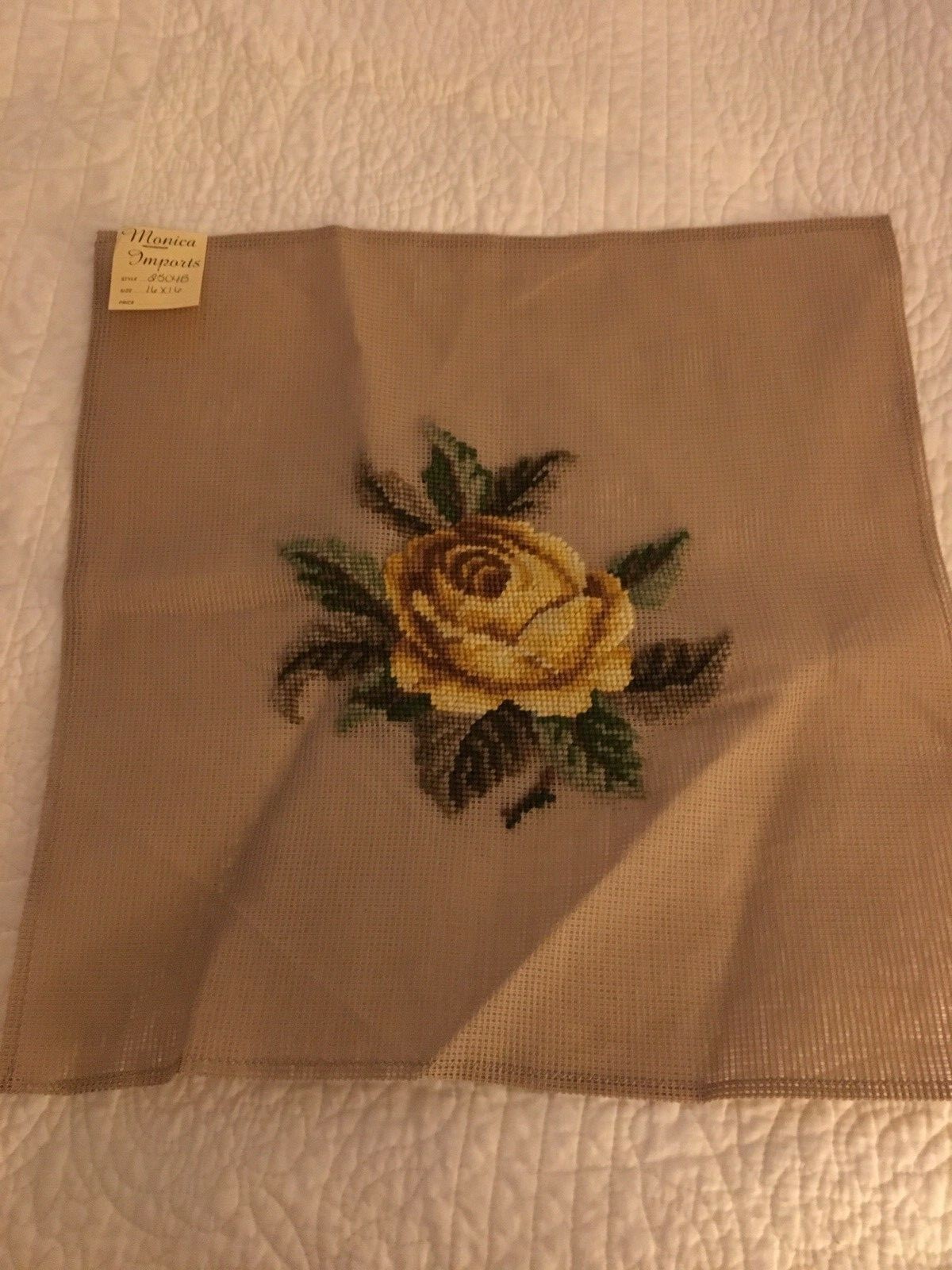 Yellow Rose Needlepoint Panel Canvas