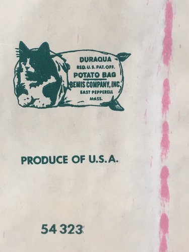 Lot Of 2 Vintage US No.1 Potato Bags MASSACHUSETTS Potato Bag 20lb
