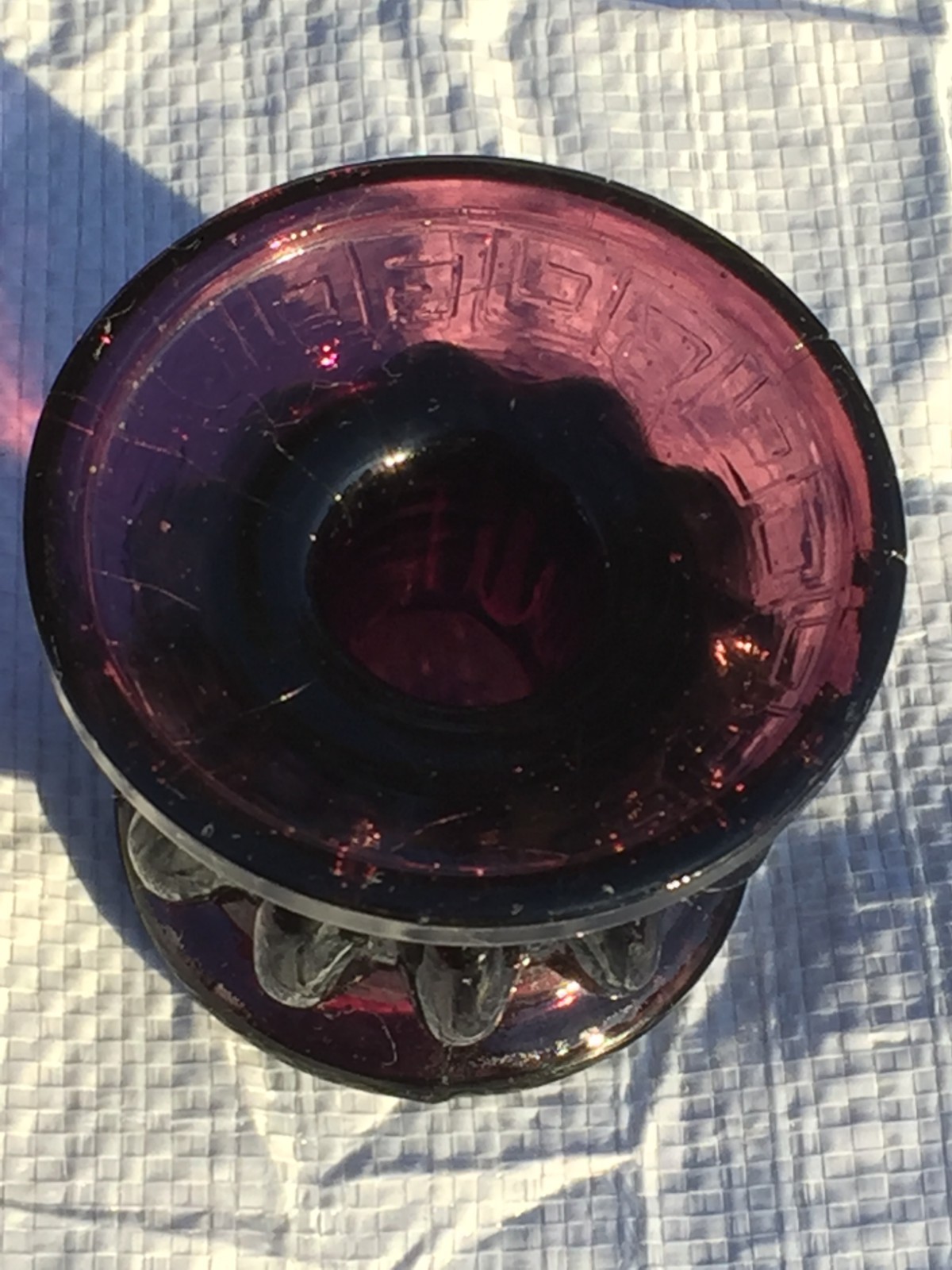 Antique Purple Glass Candlestick Holder Vintage Candle Holder Solid Quality 2x3